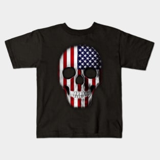 American Patriot  Flag Skull Kids T-Shirt